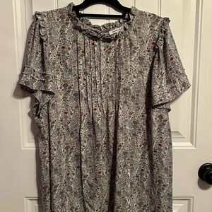 Rose and Olive flowery blouse